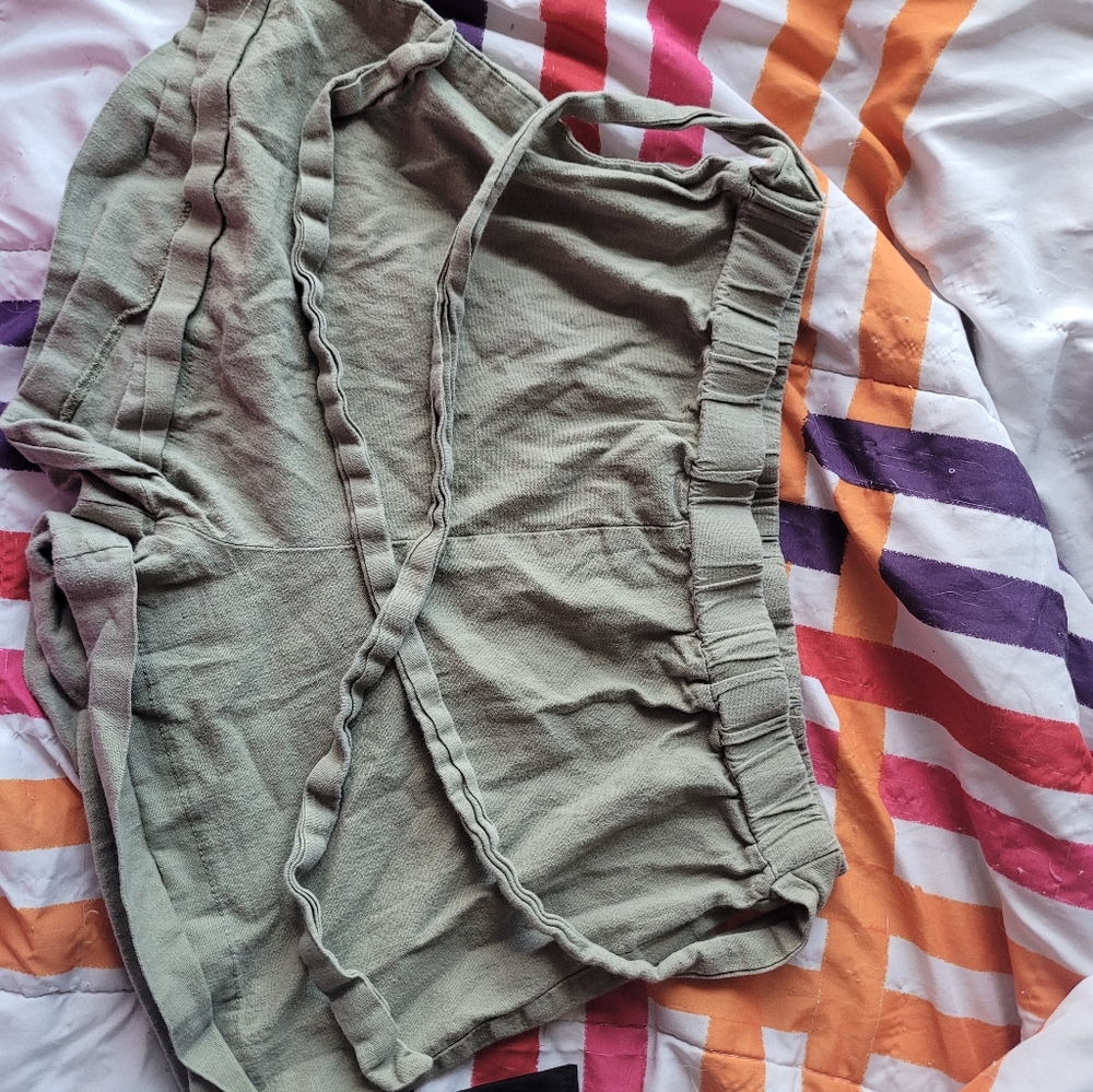 Green summer shorts women